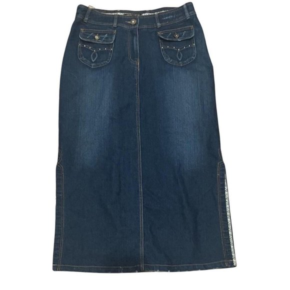Vezucci Dresses & Skirts - y2k blingy denim maxi skirt